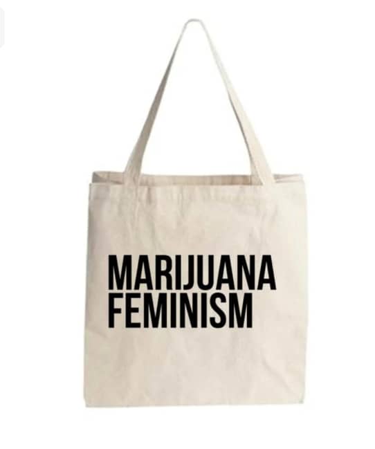 BWFW Marijuana Feminism Burlap Tote